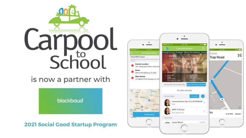 CarpooltoSchool is now a Blackbaud Partner!